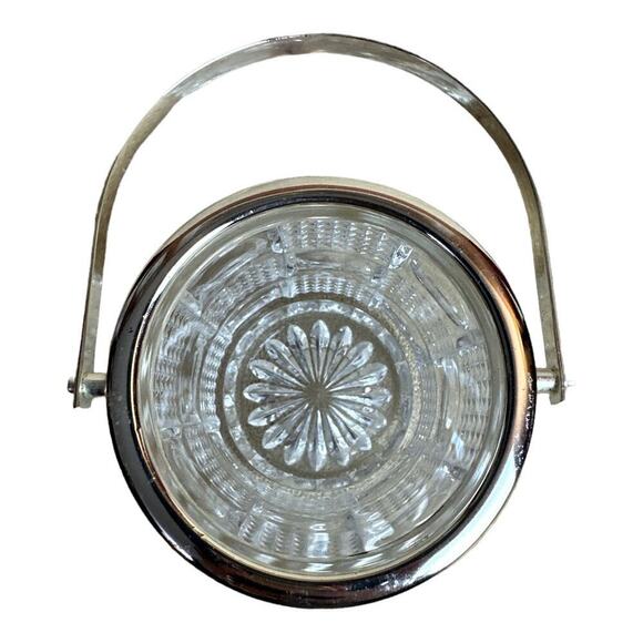 Vintage Clear Cut Glass Mini Bucket With Silver Handle 4"H - 3.25" - Picture 2 of 7